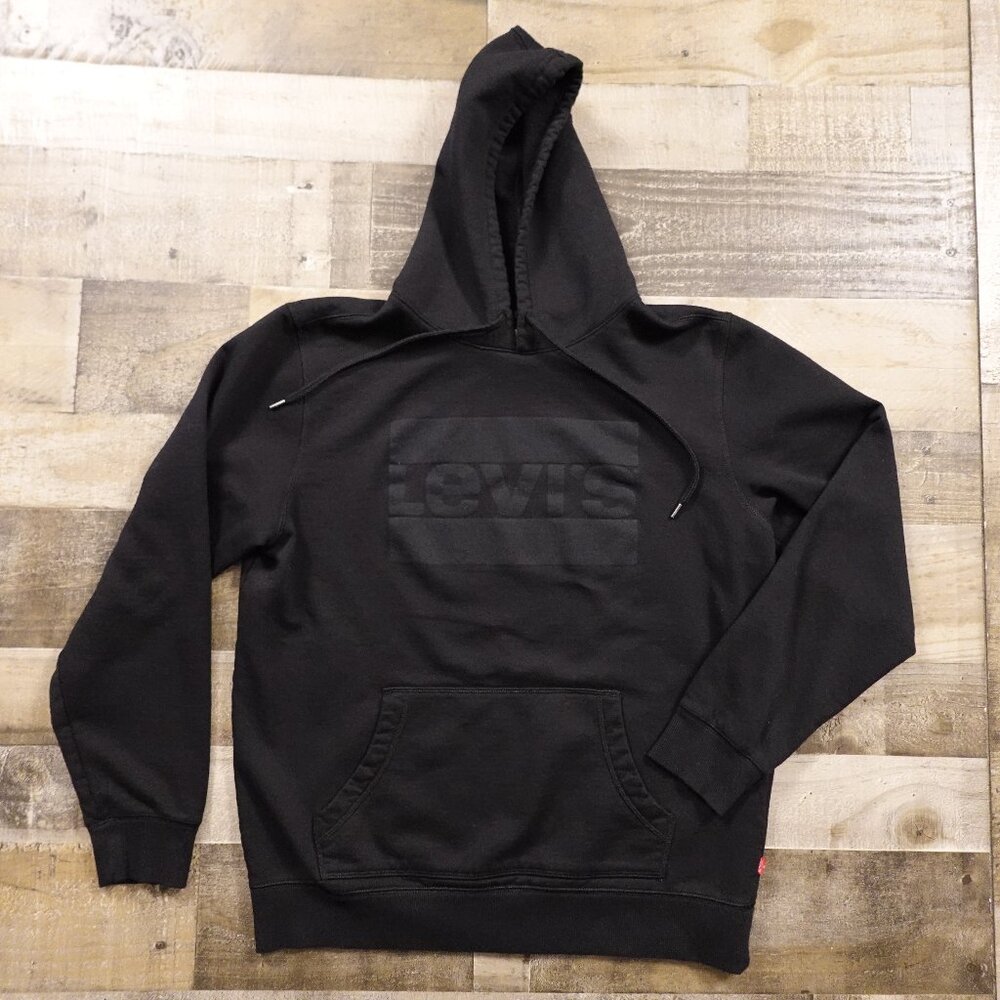 Levi’s Logo Hoodie Men’s‎ Large Black Pullover Streetwear